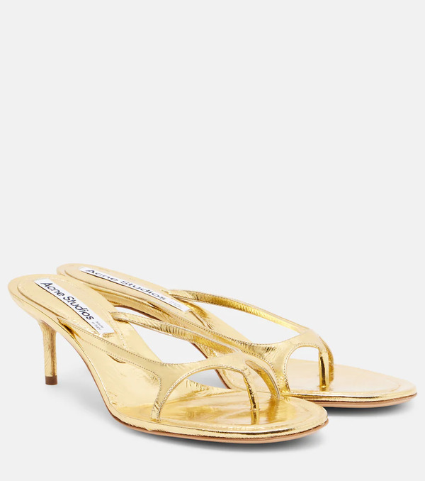  Acne Studios Acne Studios Metallic Leather Thong Sandals 