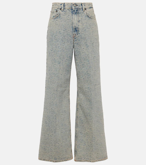  Acne Studios Acne Studios Monogram High-rise Wide-leg Jeans 