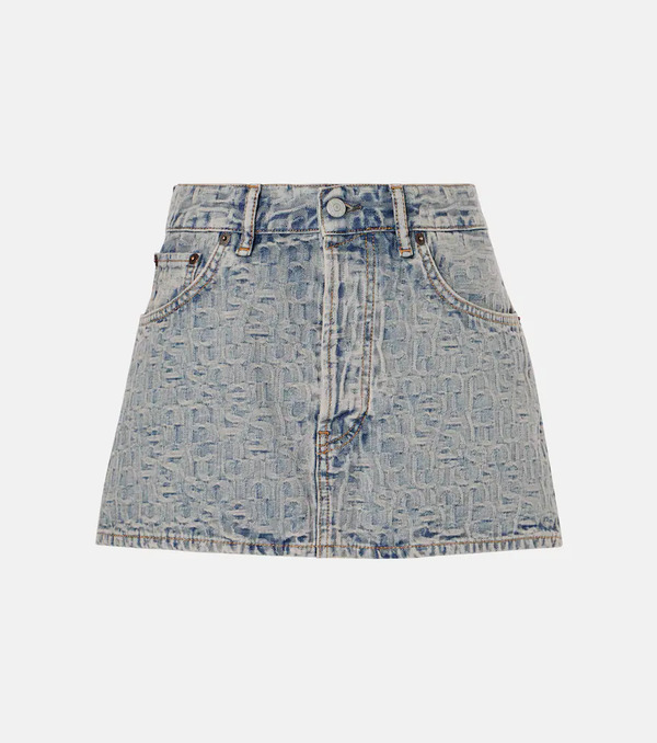  Acne Studios Acne Studios Monogram Low-rise Denim Miniskirt 