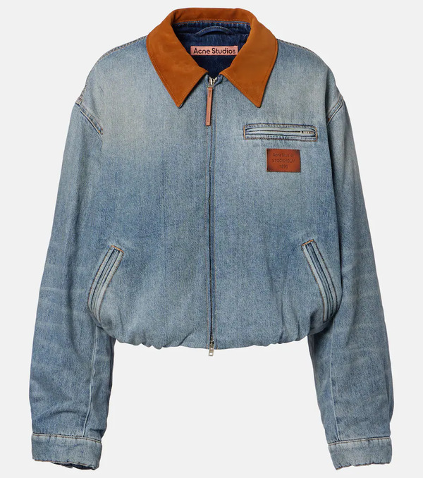  Acne Studios Acne Studios Okra Suede-trimmed Denim Blouson Jacket 
