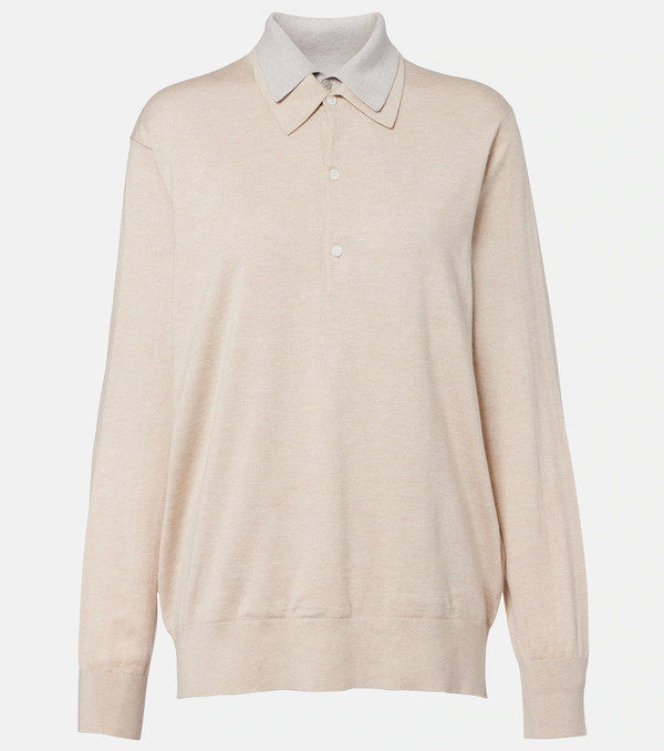  Acne Studios Acne Studios Silk, Wool, And Cashmere Polo Sweater 