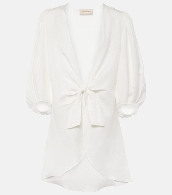  Adriana Degreas Adriana Degreas Puff-sleeve Linen-blend Blouse 