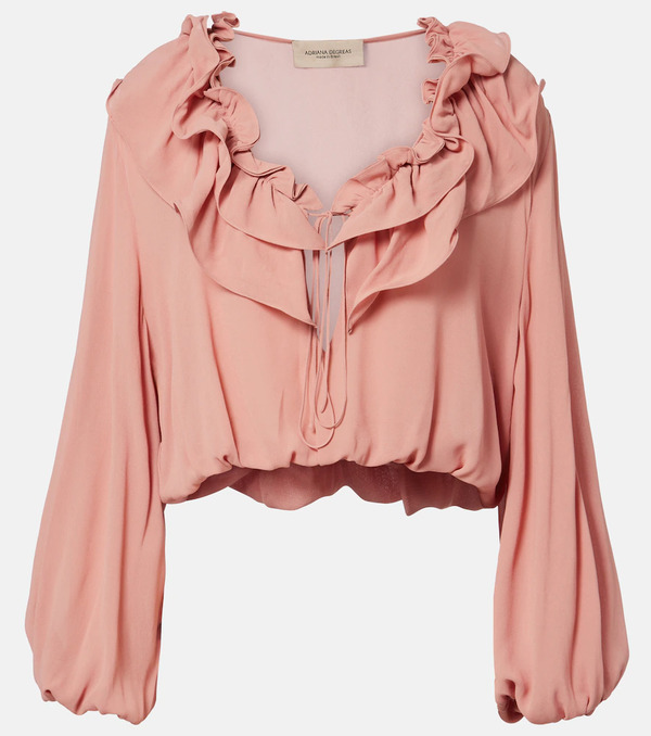  Adriana Degreas Adriana Degreas Ruffled Crop Top 