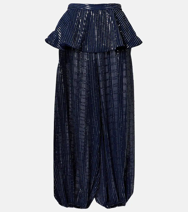  Adriana Degreas Adriana Degreas Sequined Wide-leg Pants 