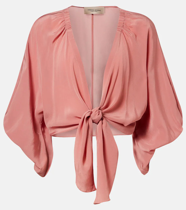  Adriana Degreas Adriana Degreas Solid Front Gathered Crop Top 
