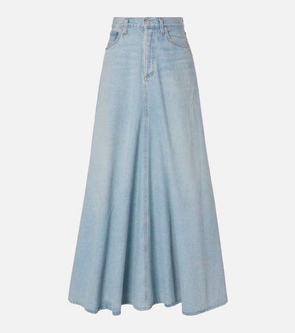  Agolde Agolde Odin Mid-rise Denim Maxi Skirt 