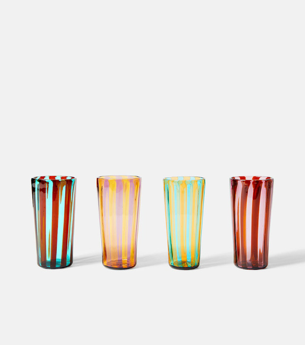  Akua Objects Akua Objects Augusta Set Of 4 Striped Glasses 