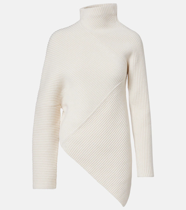  Alaia Alaã¯a Asymmetric Wool And Cashmere Sweater 