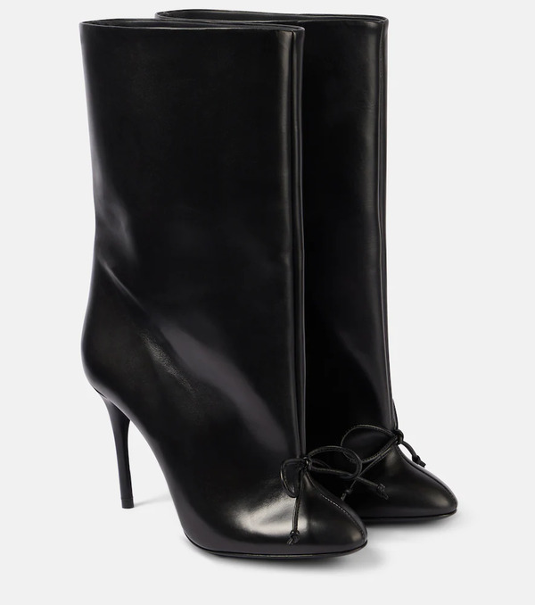  Alaia Alaã¯a 90 Bow-detail Leather Ankle Boots 