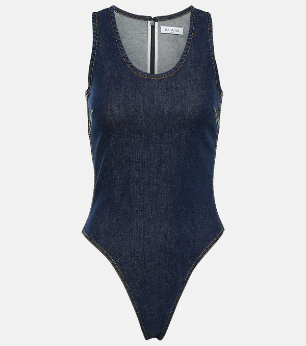  Alaia Alaã¯a Cotton-blend Bodysuit 