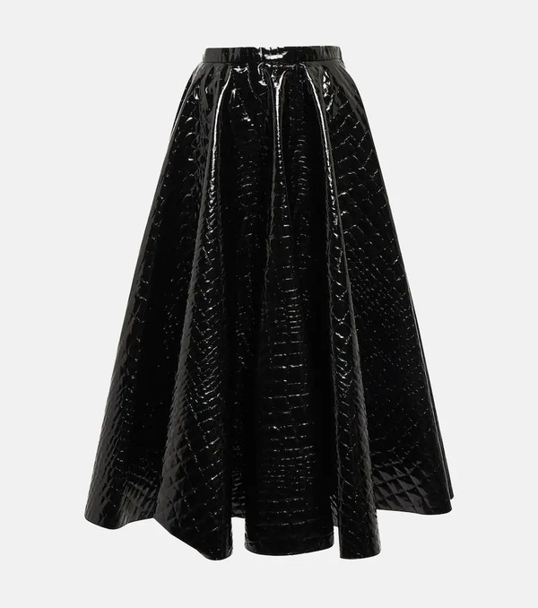  Alaia Alaã¯a Croc-effect Midi Skirt 