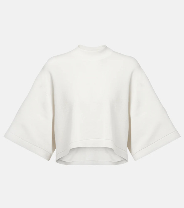  Alaia Alaã¯a Cropped Cotton And Wool-blend T-shirt 