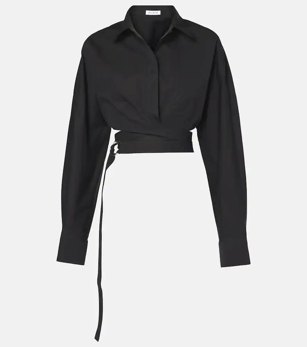  Alaia Alaã¯a Cropped Cotton Poplin Shirt 