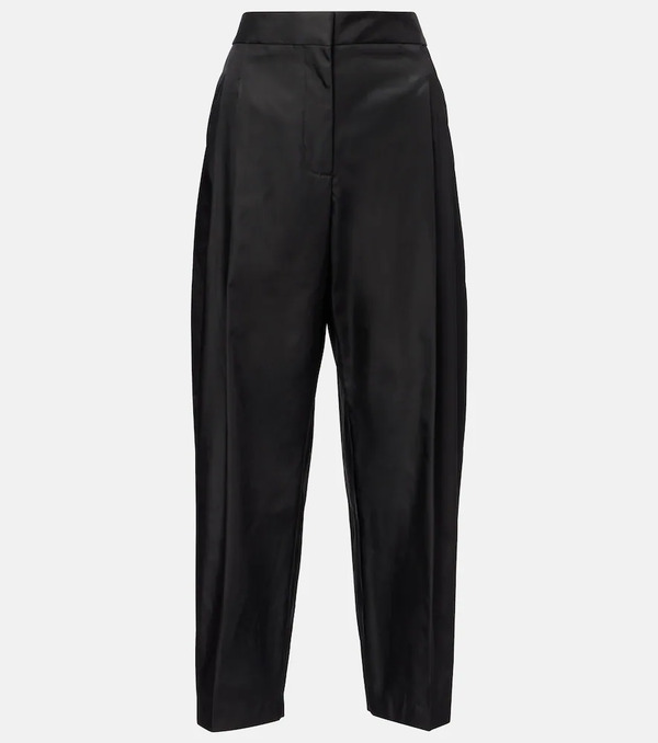  Alaia Alaã¯a Cropped High-rise Satin Tapered Pants 