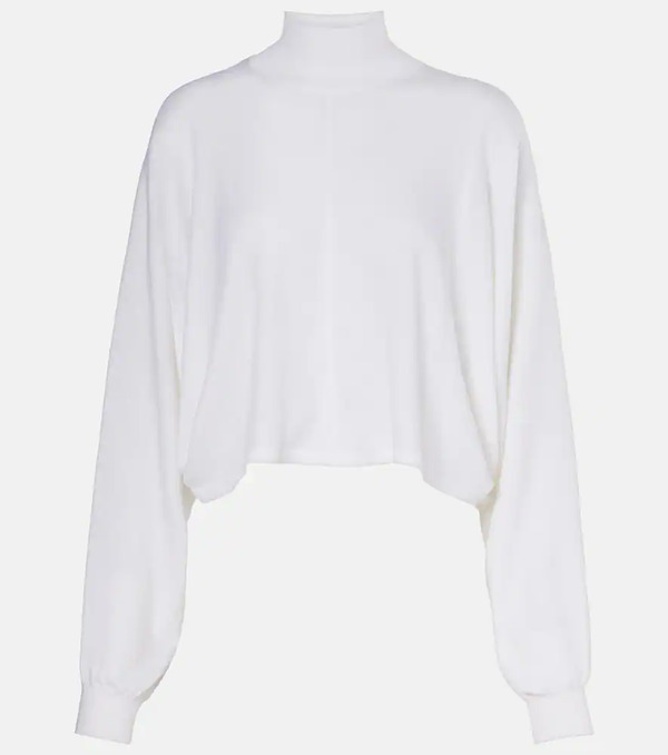 Alaia Alaã¯a Cropped Linen Turtleneck Sweater 