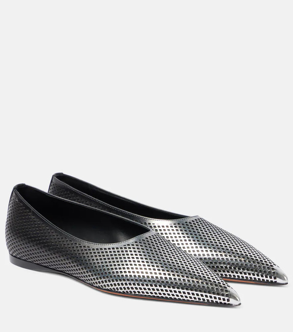  Alaia Alaã¯a Dã©gradã© Fishnet Leather Ballet Flats 