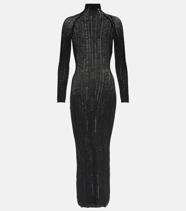  Alaia Alaã¯a Distressed Wool-blend Midi Dress 