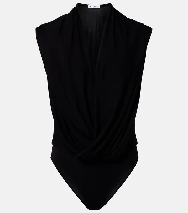  Alaia Alaã¯a Draped Jersey Bodysuit 