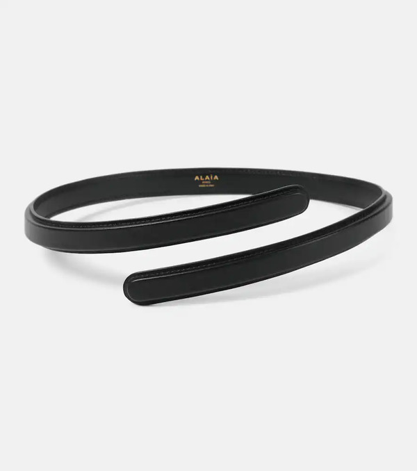  Alaia Alaã¯a Flex Thin Twist Leather Belt 