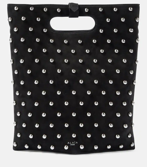  Alaia Alaã¯a Folded Embellished Suede Tote Bag 