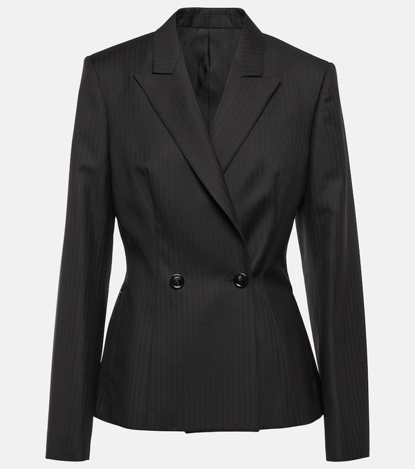  Alaia Alaã¯a Herringbone Wool Gabardine Blazer 