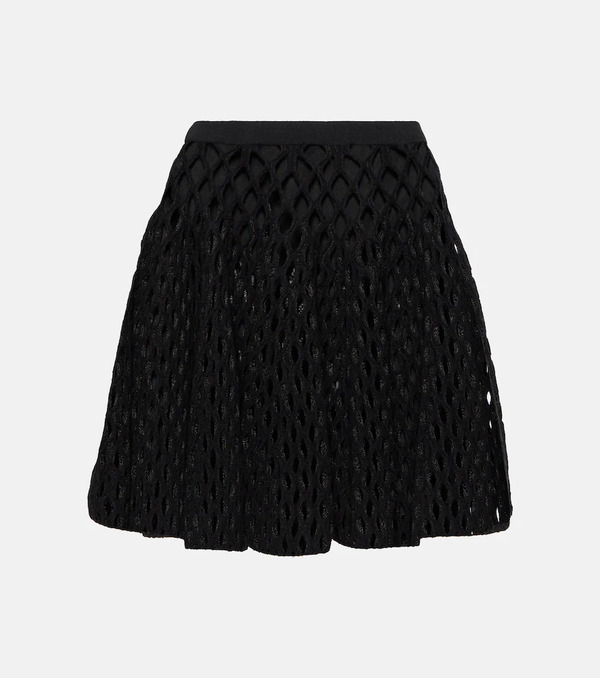  Alaia Alaã¯a High-rise Wool-blend Open-knit Miniskirt 
