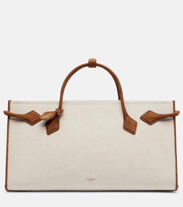  Alaia Alaã¯a Le Teckel Leather-trimmed Canvas Tote Bag 