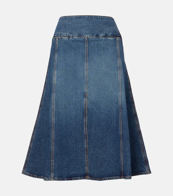  Alaia Alaã¯a Mid-rise Denim Midi Skirt 