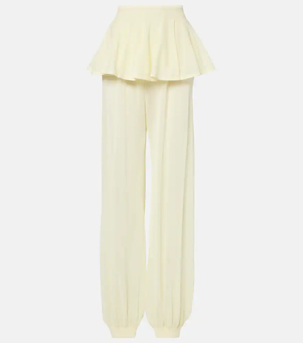  Alaia Alaã¯a Mid-rise Semi-sheer Wide-leg Pants 