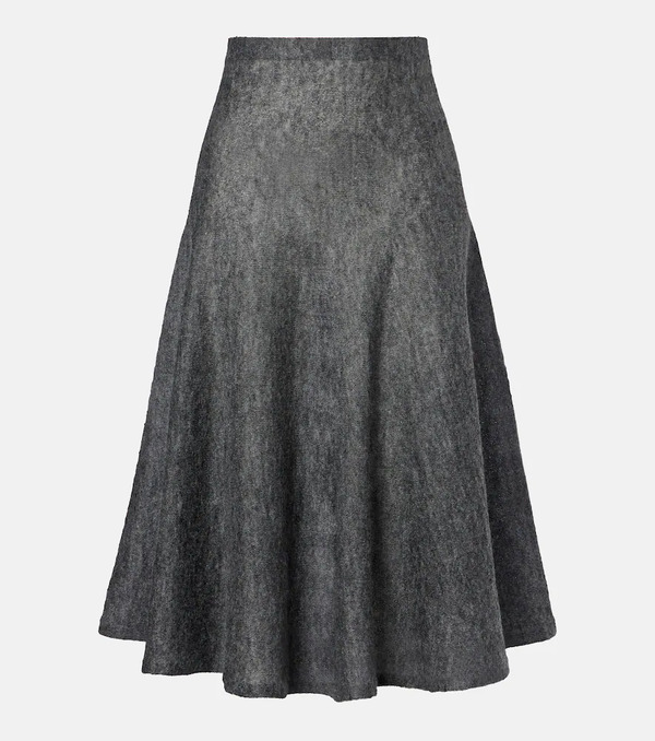  Alaia Alaã¯a Mohair And Wool-blend Midi Skirt 