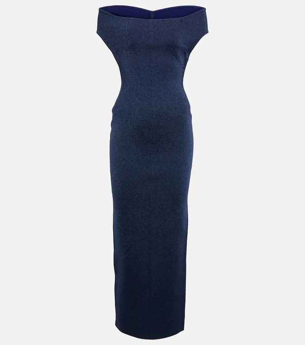  Alaia Alaã¯a Off-shoulder Wool-blend Lurexâ® Gown 