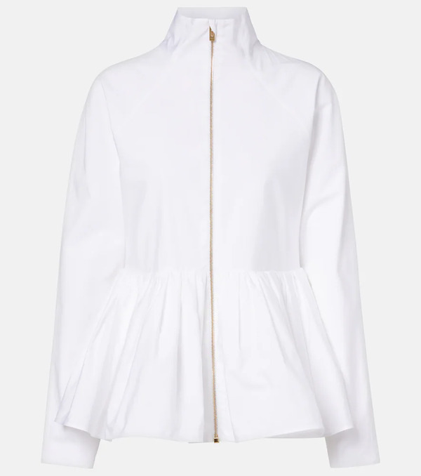  Alaia Alaã¯a Peplum Cotton Poplin Jacket 