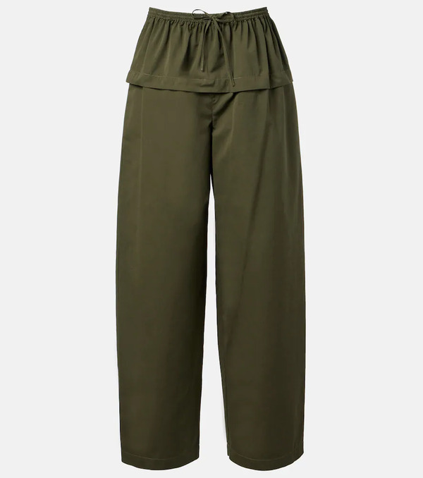  Alaia Alaã¯a Peplum Cotton Tapered Pants 