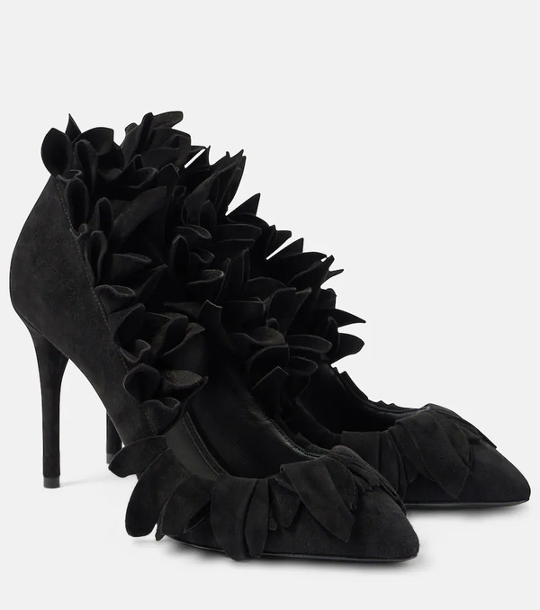  Alaia Alaã¯a Petal Ruffled Suede Pumps 