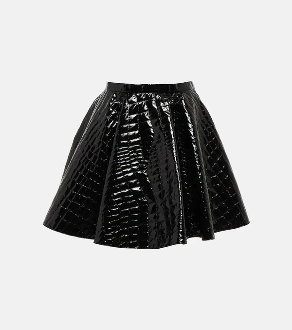  Alaia Alaã¯a Pleated Croc-effect Miniskirt 