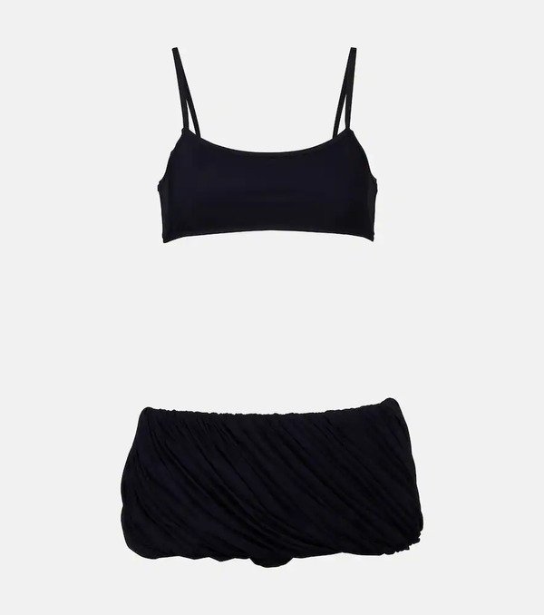  Alaia Alaã¯a Pleated Low-rise Bikini 