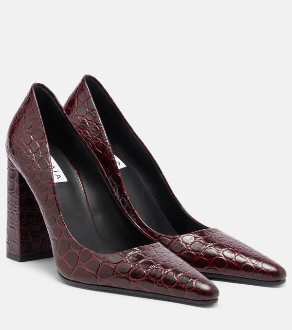  Alaia Alaã¯a Pointy 90 Croc-effect Leather Pumps 