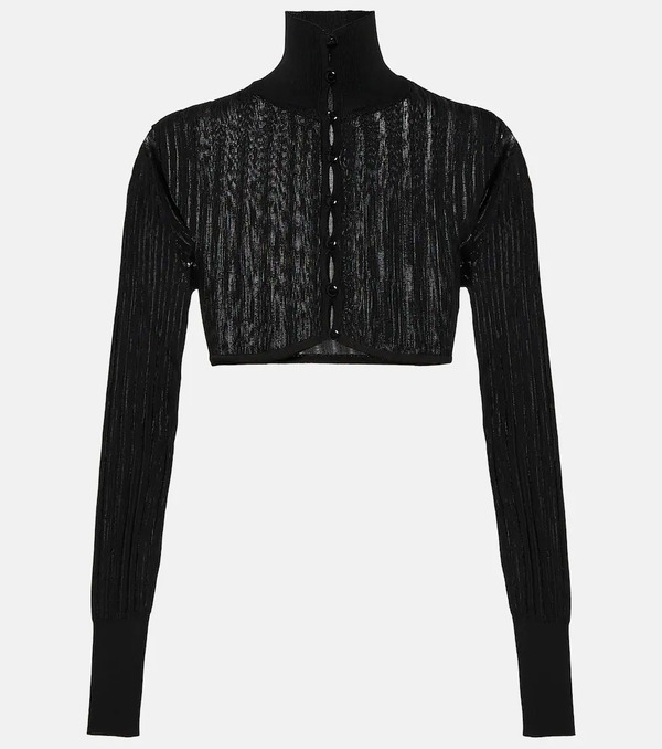 Alaia Alaã¯a Ribbed-knit Cropped Cardigan 
