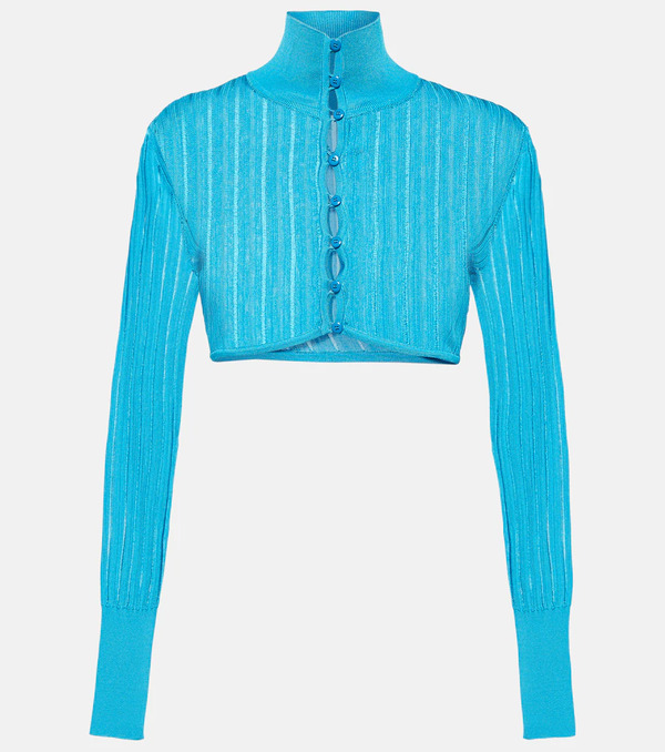  Alaia Alaã¯a Ribbed-knit Cropped Cardigan 