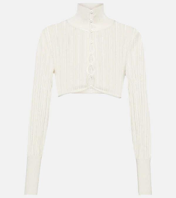 Alaia Alaã¯a Ribbed-knit Cropped Cardigan 