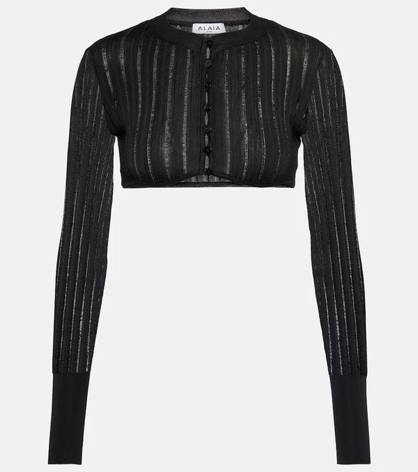  Alaia Alaã¯a Ribbed-knit Cropped Cardigan 