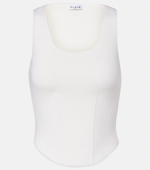  Alaia Alaã¯a Ribbed-knit Wool-blend Bustier 