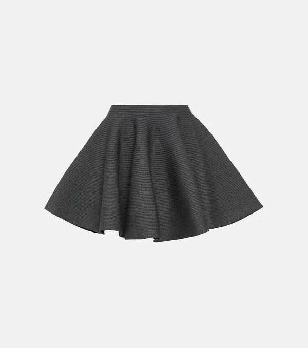  Alaia Alaã¯a Ribbed-knit Wool-blend Miniskirt 