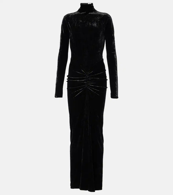  Alaia Alaã¯a Ruched Velvet Midi Dress 