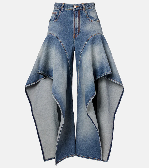  Alaia Alaã¯a Ruffled Wide-leg Jeans 