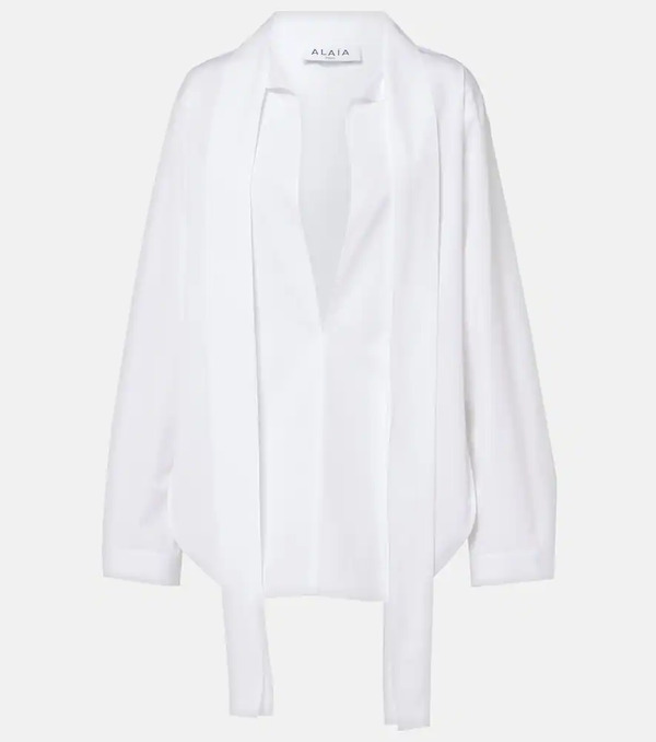  Alaia Alaã¯a Scarf Cotton Blouse 