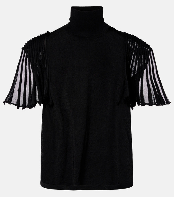  Alaia Alaã¯a Semi-sheer Turtleneck Top 