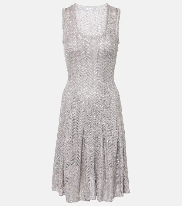  Alaia Alaã¯a Sequined Knitted Minidress 