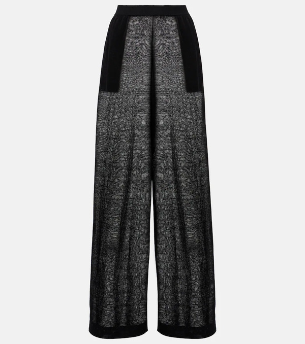  Alaia Alaã¯a Sheer Linen And Silk Wide-leg Pants 