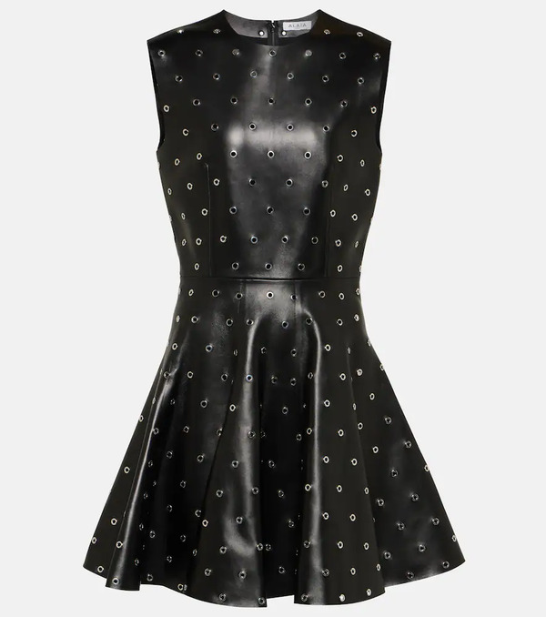  Alaia Alaã¯a Studded A-line Leather Minidress 